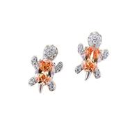 HCMA Bleu Violet Ovale dégradé Zircon Arc-en-Ciel Pierre Tortue Boucles d'oreilles pour Femmes Bijoux de Mode Multicolore Cristal Boucles d'oreilles Cadeau