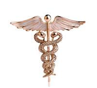 hcma Cadeau de Jour d'infirmière Double Forme de Serpent Caducée Médical Pin Badge Ange Aile Infirmière Broche Vintage