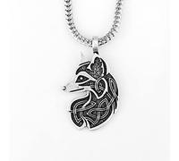 hcma Classique Viking Fox Pendentif À La Main Celtics Fox Collier Amulette Talisman Collier Bijoux