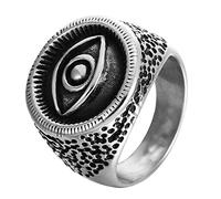 HCMA Egypte Oeil d'horus Dieu maçonnique Titane Acier Hommes Anneaux Punk Hip hop rétro pour Homme Petit ami Motard Bijoux créativité Cadeau