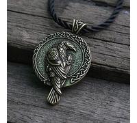 HCMA Pendentif Corbeau Viking Talisman Nordique Pendentif Corbeau Celtique Oiseau Noir