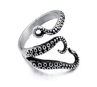 HCMA Poulpe Tentacules Titane Acier Hommes Femmes Anneaux Punk À La Mode Unique pour Couple Mâle Biker Bijoux Créativité Cadeau