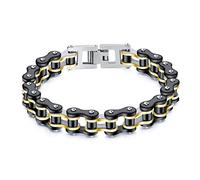 HCMA Punk Rock Titane Acier Biker Hommes Bracelet Lien chaîne Moto vélo vélo chaîne Bracelets Bracelets Bijoux