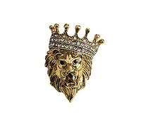 HCMA Rétro Lion Bouclier Couronne Animaux Broches Mode Hommes Costume Chemise col Aiguille Badge épinglettes Bijoux Hommes vêtements Accessoires