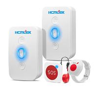Hcmlek Bouton d'appel d'urgence pour personnes âgées avec bracelet d'appel d'urgence pour seniors, écoute-bébé pour personnes âgées pour appel d'urgence à domicile, fonctionne avec appel de soins,