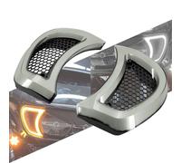 HCmotorku Clignotant Moto phare moto LED feux latéraux à évent feu clignotants carenage de circulation diurnes Convient pour Harley Touring Road Glide 2015-2023 Cache-lampe transparent