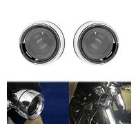 HCmotorku Couvre-verre de clignotant pour moto avec phare Bullet Ajustement pour Harley Touring Road King Street Glide Sportster Softail Dyna 2000-2023 2 pièces Chrome & Fumé
