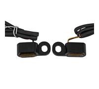 HCmotorku Mini clignotant LED pour moto - Clignotant avant - Pour Harley Touring Road King Street Gilde Electra Glide 2014-2023 Softail 2016-2017 - Lentille fumée