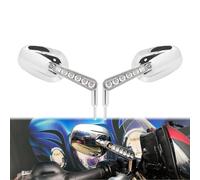 HCmotorku Rétroviseurs de moto universels de 8 mm avec clignotants LED et clignotants pour Harley Dyna 883XL Softail Touring 1982-2024 Coque chromée