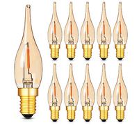 Hcnew Ampoule LED E14 2200K Flamme Basse Puissance C22 Ampoule à Filament LED 0,7W équivalent à 7W,Convient pour les lampes à bougies les lustres et les veilleuses,faible puissance,220V-240V,Lot de 10