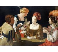 HCOTZHPY La Reproduction Wall Art Impression sur Toile Photos d'œuvres d'art le Triche avec l'As de Georges De La Tour Oeuvre D'Affiche Pour la Décoration de Bureau 60x90cm
