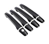 HCPAVEXT Pour Mitsubishi Lancer ASX 2008 2009 2010 2011 2012 2013 2014 2015 2016 2017 2018 2019 2020 Couvre Poignées Porte En Fibre Carbone Style Autocollant (Black 0 button)