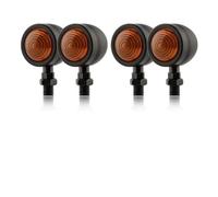 HCPCNDNMUB Pour Motos Pour 12V Indicateur Latéral Droit Gauche Accessoires Clignotants LED clignoteur moto(4Pcs-Black)