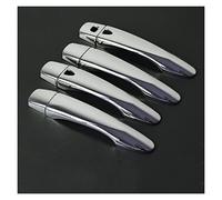 HCPCNDNMUB Sortie Echappement Autocollant D'accessoires De Garniture De Couvercle Poignée Porte Voiture Noir Brillant Pour Navara NP300 Pour Frontier D23 2015-2020(Silver 2 buttons)