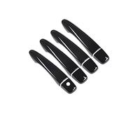 HCPCNDNMUB Sortie Echappement Chrome Noir Brillant Poignée De Porte De Voiture Couverture Autocollant Accessoires De Style Pour XTrail Pour X Trail T32 Mk3 2014-2020(Black no button)