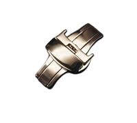 HCPGBGLBTF 12mm 14mm 16mm 18mm 20mm de haute qualité Boucle de papillon de haute qualité Double presse Exquisite Acier inoxydable Ceinture Buckle Accessoires Unisex Boucle de table(Rose Gold 14mm)