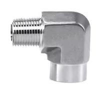HCPGBGLBTF Adaptateur de raccord de tuyau forgé en acier inoxydable 304/316, coude femelle/mâle BSP NPT 1/8", 1/4", 3/8", 1/2", 3/4" Coude fileté(316SS Female-Male,NPT1I2_SIZE)
