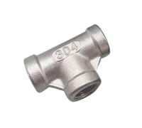 HCPGBGLBTF Adaptateur en acier inoxydable SS 304 1/8" 1/4" 3/8" 1/2" 3/4" 1" 1-1/4" 1-1/2" Filetage femelle BSP Raccord de tuyau d'eau Té 3 voies Égal Coude fileté(DN 40)