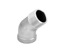 HCPGBGLBTF Raccord de tuyau coudé for 45 degrés en acier inoxydable 304, filetage femelle/mâle BSP 1/4", 3/8", 1/2", 3/4", 1", 1-1/4", 1-1/2", 2" Coude fileté(1-1/4")