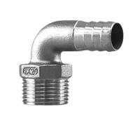 HCPGBGLBTF Raccord de tuyau coudé hexagonal en acier inoxydable 304, filetage extérieur for 90 degrés, cannelé DN15 DN20 DN25 Coude fileté(3I4to20mm,10PCS_SS304)