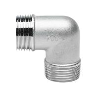 HCPGBGLBTF Raccord de tuyau d'eau for filetage extérieur en acier inoxydable 304, coude for 90 degrés, angle droit, double filetage extérieur, denture externe, 3/4 Coude fileté(DN40)