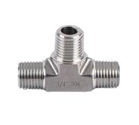 HCPGBGLBTF Raccord de tuyau forgé haute pression en acier inoxydable 304 - Coude femelle vers mâle BSP 3 voies 1/8' 1/4' 3/8' 1/2' Coude fileté(Tee Male-Male-Male,BSP 304_1/2")