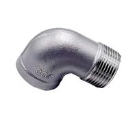 HCPGBGLBTF Raccords de tuyauterie filetés BSPT 1/8", 1/4", 3/8", 1/2", 3/4", en acier inoxydable SS304 femelle x mâle, coude 90° for carburant, eau, gaz, pétrole Coude fileté(3")