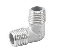 HCPGBGLBTF Raccords de tuyauterie filetés femelles et mâles en acier inoxydable SS304, coude for 90 degrés (3/8" 1/2" 1/4"), raccords de plomberie Coude fileté(DN8,One Size)