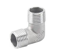 HCPGBGLBTF Raccords de tuyauterie filetés femelles et mâles en acier inoxydable SS304, coude for 90 degrés (3/8" 1/2" 1/4"), raccords de plomberie Coude fileté(DN15,3 Pcs)