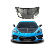 HCQAO Capot moteur avant en fibre de carbone sèche, style CSS, compatible avec Chevrolet Corvette C8. Accessoires de modification extérieure.(Wet Carbon Fiber)