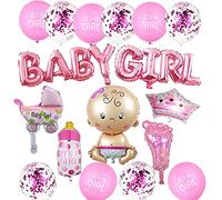 HCRXVV Décoration de fête prénatale pour fille, décoration de baptême de fille, ballons « Its A Girl », décoration de fête prénatale, avec bannière de ballon à l'hélium, rose