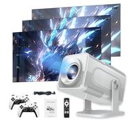 HCS350Max Projecteur de Jeu avec 2 manettes de Jeu sans Fil et Plus de 30 000 Jeux, projecteur de Jeu rétro 1080P 4K, télécommande Bluetooth, Compatible avec HDMI/TV Stick/USB/Phone/PC, Blanc