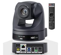 HCSTVCON Caméra PTZ 4K NDI 20X, sorties HDMI USB LAN, caméra de vidéoconférence, webcam pour église, culte, événements, services, éducation, fonctionne avec Zoom, Skype, OBS