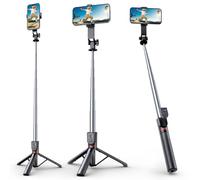 HCTian Perche à selfie avec télécommande pour iPhone, Android, Samsung, trépied léger pour smartphone, pour voyage, photo, enregistrement vidéo, tournage - 129,5 cm