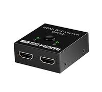 HCTian Switch HDMI 4K 60Hz, Aluminum Splitter HDMI Bi-Direction Commutateur HDMI Manuel 1 Entrée 2 Sorties ou 2 Entrées 1 Support 4K 3D 1080P Compatible avec PS5, Xbox, DVD, PC TV Box