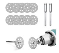 Hcunbsu 10 Pièces 22 mm Disque Diamant de Coupe, Disques Diamant Dremel, Diamant Mini Disques à TronçOnner avec 2 Pièces 3 mm Mandrin, pour Outils Rotatifs Verre Gemmes
