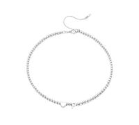 Hcvone Colliers en argent S925 pour femme avec initiale en forme de cœur - Bijoux en argent - Cadeau pour femme et fille - Pour anniversaire, Noël, Saint-Valentin, taille unique, Acier inoxydable, Pas