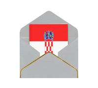 HCVXBSA Cartes vierges avec enveloppes, drapeau de la République de Croatie, pour toutes les occasions, note scintillante de qualité supérieure pour anniversaire, Noël, mariage, 10,2 x 15,2 cm, gris
