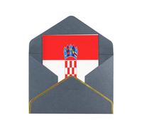HCVXBSA Cartes vierges avec enveloppes, drapeau de la République de Croatie, pour toutes les occasions, note scintillante de qualité supérieure pour anniversaire, Noël, mariage, 10,2 x 15,2 cm, noir