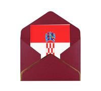 HCVXBSA Cartes vierges avec enveloppes, drapeau de la République de Croatie, pour toutes les occasions, note scintillante de qualité supérieure pour anniversaire, Noël, mariage, 10,2 x 15,2 cm, rouge