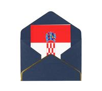 HCVXBSA Cartes vierges avec enveloppes, drapeau de la République de Croatie, pour toutes les occasions, note scintillante de qualité supérieure pour anniversaire, Noël, mariage, 10,2 x 15,2 cm, bleu