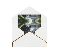 HCVXBSA Cartes vierges avec enveloppes, motif animaux féroces dans les rivières de la jungle, pour toutes les occasions, note scintillante de qualité supérieure pour anniversaire, Noël, mariage, 10,2