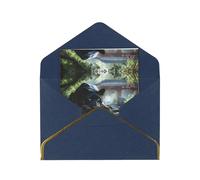 HCVXBSA Cartes vierges avec enveloppes, motif animaux féroces dans les rivières de la jungle, pour toutes les occasions, note scintillante de qualité supérieure pour anniversaire, Noël, mariage, 10,2