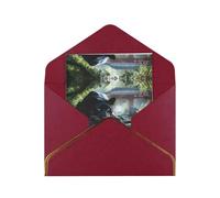 HCVXBSA Cartes vierges avec enveloppes, motif animaux féroces dans les rivières de la jungle, pour toutes les occasions, note scintillante de qualité supérieure pour anniversaire, Noël, mariage, 10,2