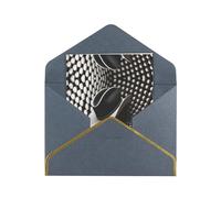 HCVXBSA Cartes vierges avec enveloppes, motif chapeau de cow-boy, note scintillante de qualité supérieure pour anniversaire, Noël, mariage, 10,2 x 15,2 cm, noir