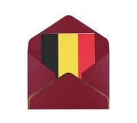 HCVXBSA Cartes vierges avec enveloppes, motif drapeau de la Belgique, carte de vœux scintillante de qualité supérieure pour anniversaire, Noël, mariage, 10,2 x 15,2 cm, rouge foncé