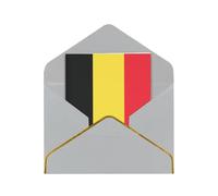HCVXBSA Cartes vierges avec enveloppes, motif drapeau de la Belgique, carte de vœux scintillante de qualité supérieure pour anniversaire, Noël, mariage, 10,2 x 15,2 cm, gris clair