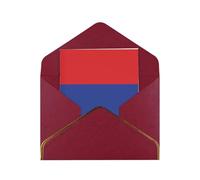 HCVXBSA Cartes vierges avec enveloppes, motif drapeau de l'Arménie - Carte de vœux scintillante de qualité supérieure pour anniversaire, Noël, mariage - 10,2 x 15,2 cm - Rouge foncé