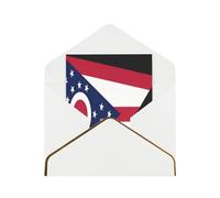 HCVXBSA Cartes vierges avec enveloppes, motif drapeau de l'État de l'Ohio, note scintillante de qualité supérieure pour anniversaire, Noël, mariage, 10,2 x 15,2 cm, blanc