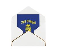 HCVXBSA Cartes vierges avec enveloppes, motif drapeau de l'État de l'Oregon, note scintillante de qualité supérieure pour anniversaire, Noël, mariage, 10,2 x 15,2 cm, blanc